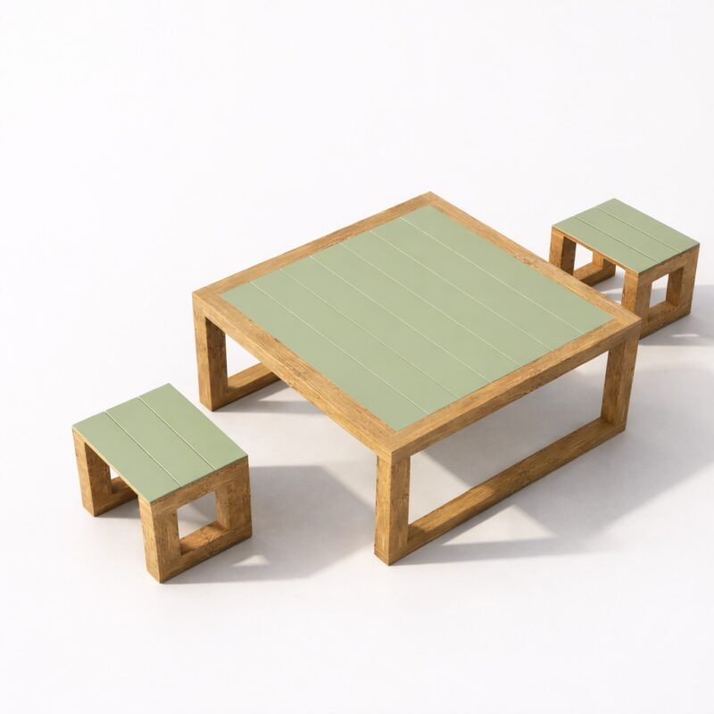 STOLIK DREWNIANY Z KRZESEŁKAMI "PAKA PRZEDSZKOLAKA"