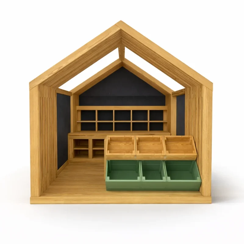 Domek XXL „Sklep” – drewniany market modułowy dla dzieci | MODULAKI