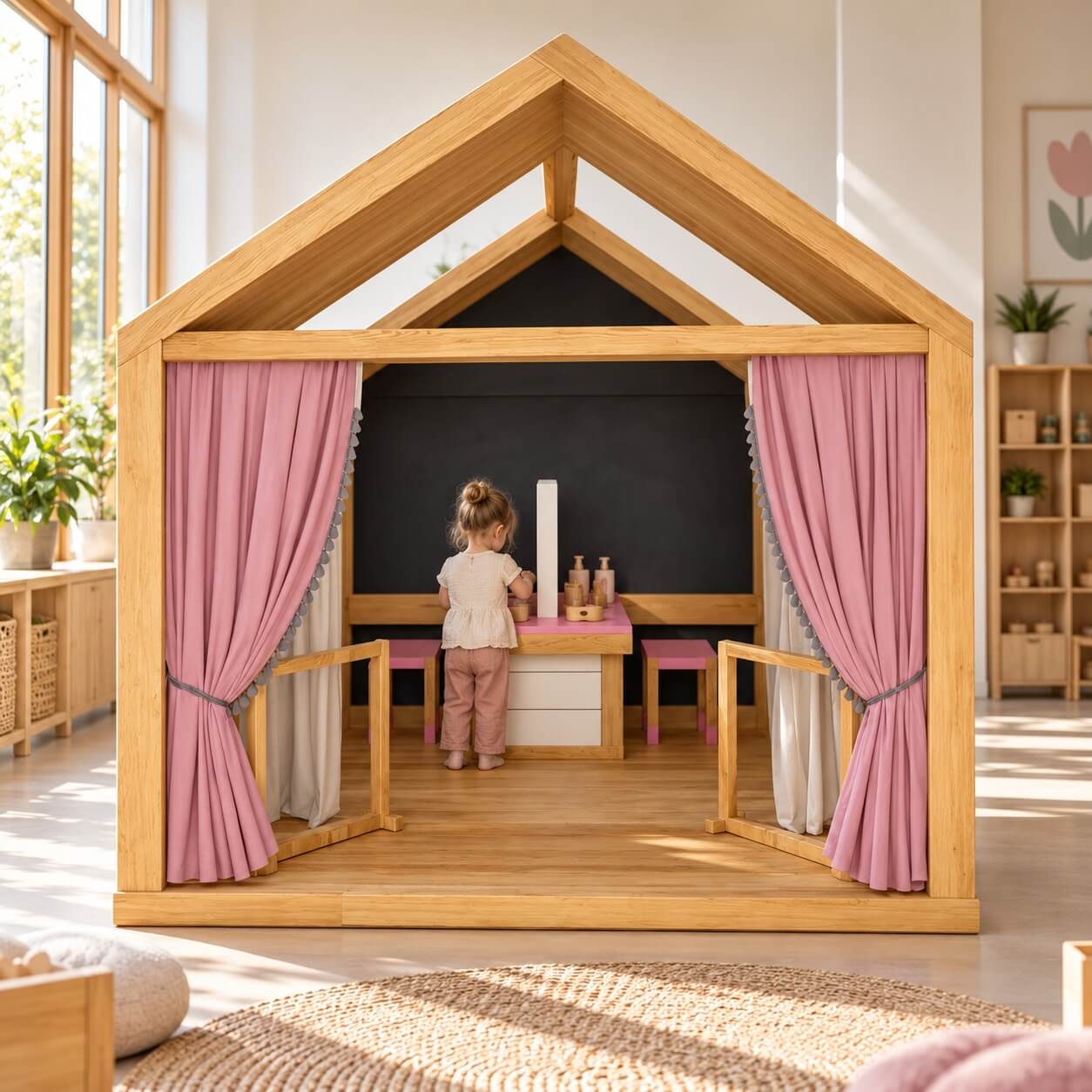 XXL Playhouse “Theater” – a wooden stage and dressing room for children | MODULAKI - Image 2
