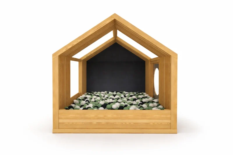 Domek XXL „Basen z kulkami” - drewniana strefa sensorycznej zabawy | MODULAKI